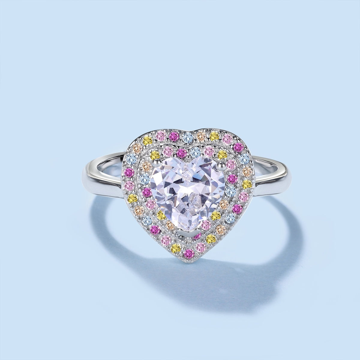 [Perla Lux]Delicate Ebullient Heart Shape Wedding Ring