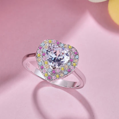 [Perla Lux]Delicate Ebullient Heart Shape Wedding Ring