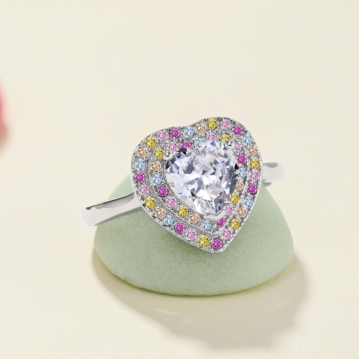 [Perla Lux]Delicate Ebullient Heart Shape Wedding Ring