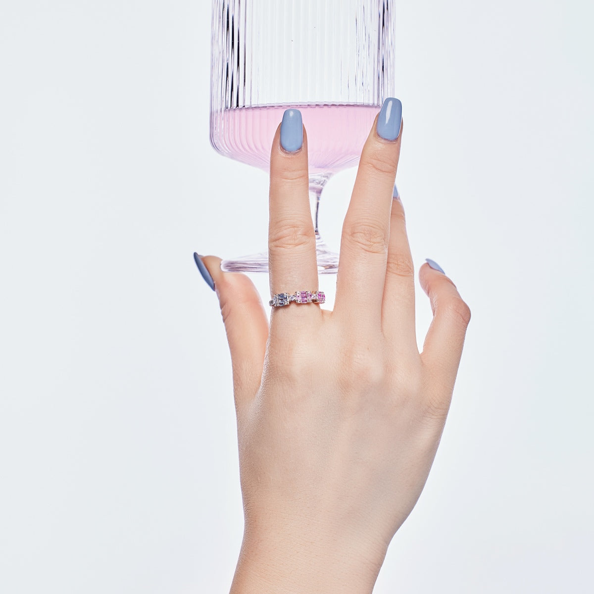 [Perla Lux]Unique Colorful Emerald Cut Party Ring