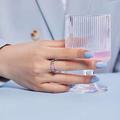 [Perla Lux]Unique Colorful Emerald Cut Party Ring