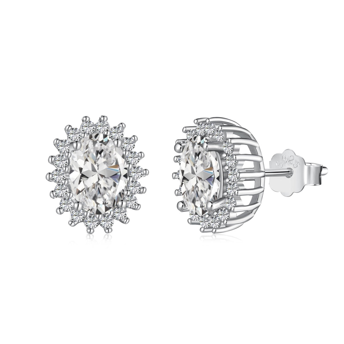 [Perla Lux]Delicate Radiant Oval Cut Daily Earrings