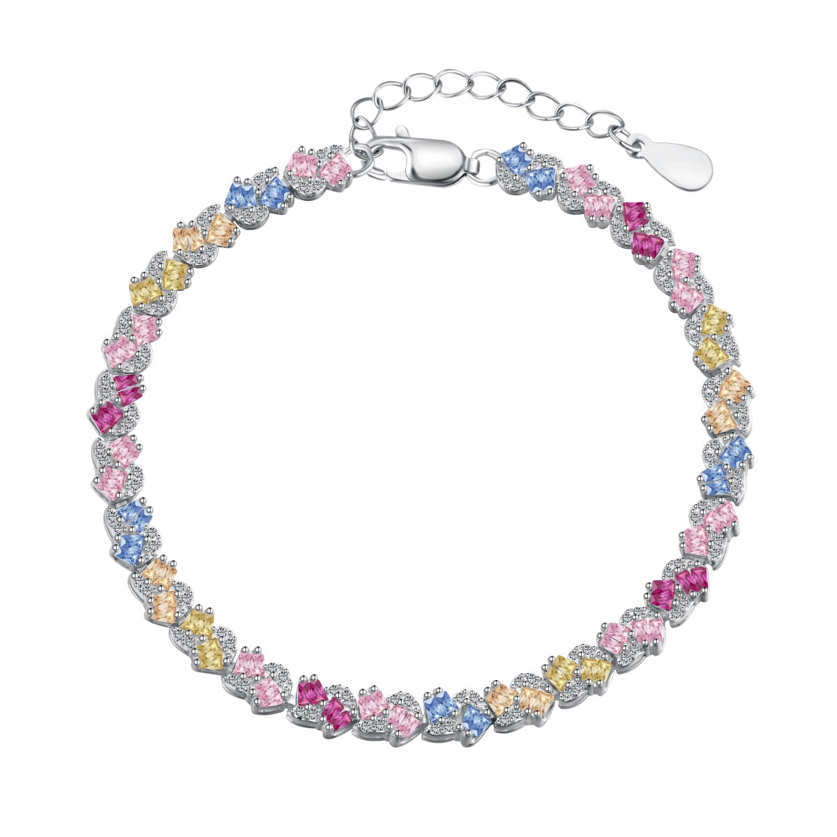 [Perla Lux]Ornate Colorful Flower Shape Party Bracelet
