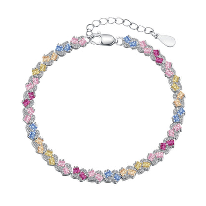 [Perla Lux]Ornate Colorful Flower Shape Party Bracelet
