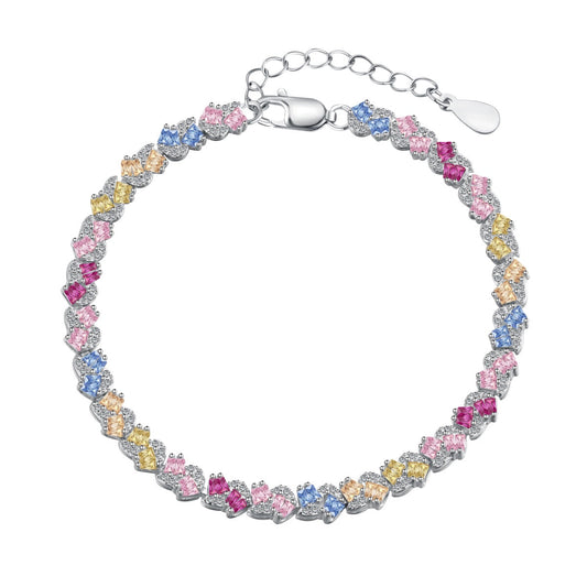 [Perla Lux]Ornate Colorful Flower Shape Party Bracelet