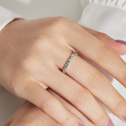 [Perla Lux]Sparkling Vibrant Round Shape Daily Ring
