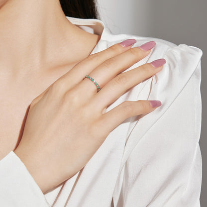 [Perla Lux]Sparkling Vibrant Round Shape Daily Ring