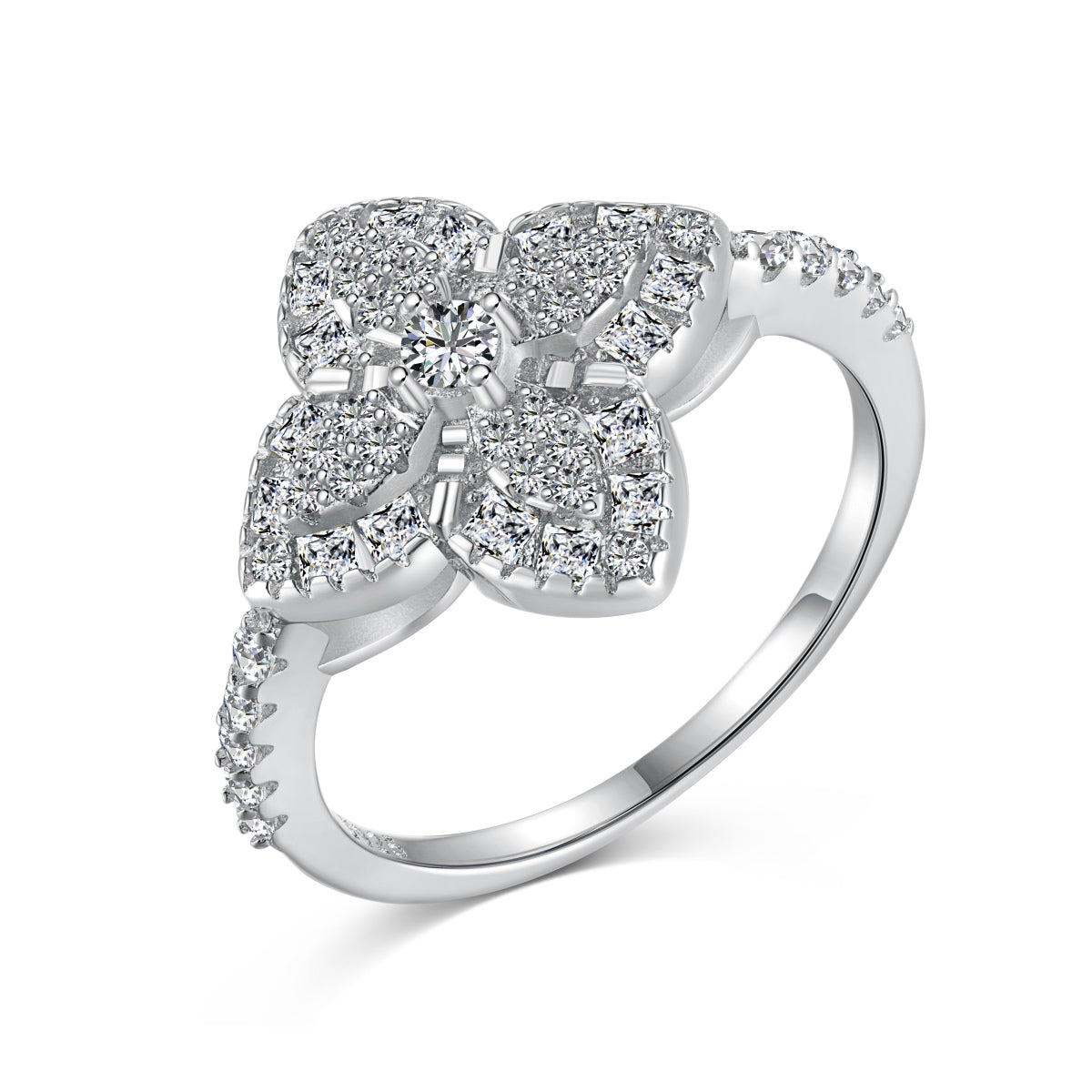 [Perla Lux]Luxurious Colorful Flower Shape Banquet Ring