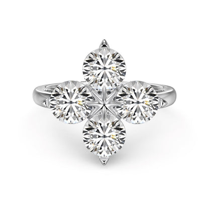 [Perla Lux]Four-Leaf Clover Eight-Pointed Star Ring