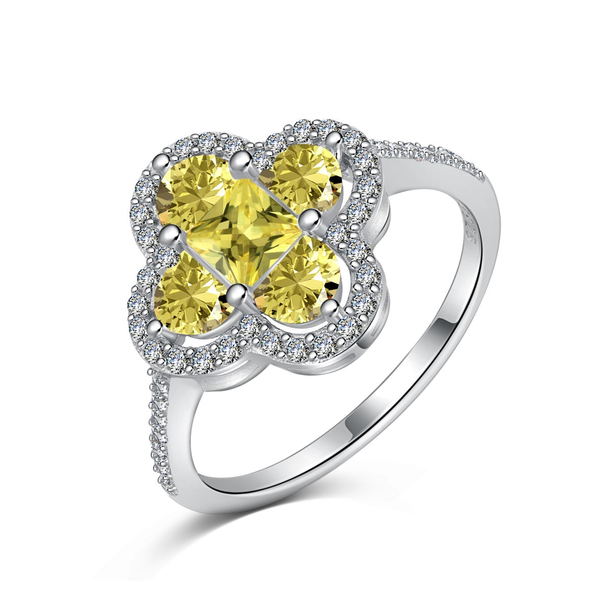[Perla Lux]Luxurious Eternity Flower Shape Banquet Ring