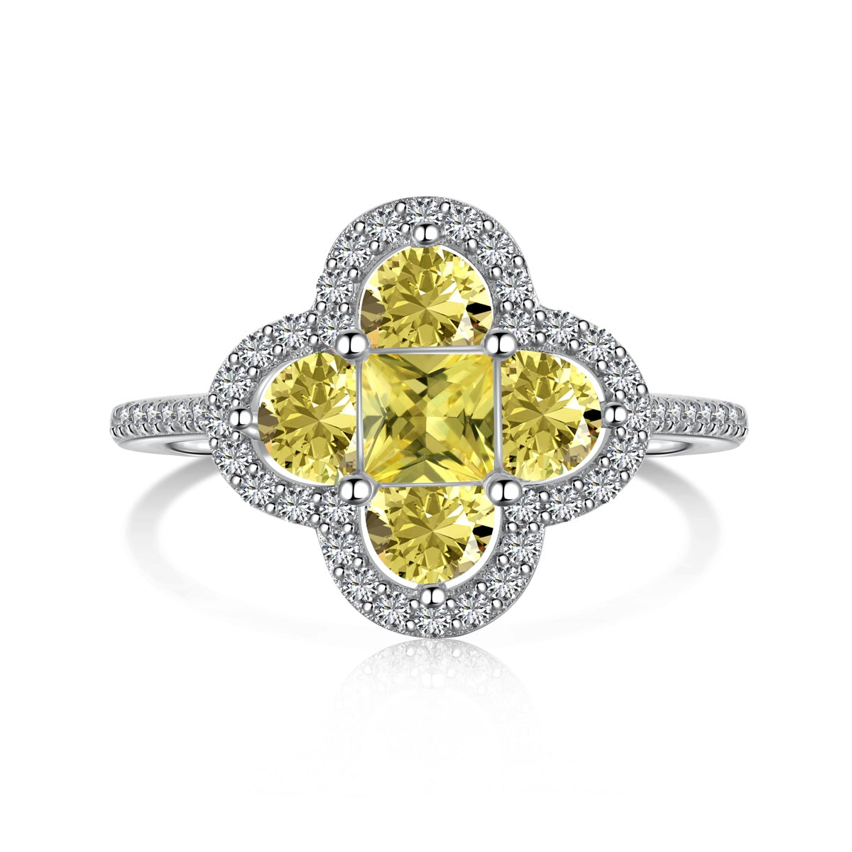 [Perla Lux]Luxurious Eternity Flower Shape Banquet Ring