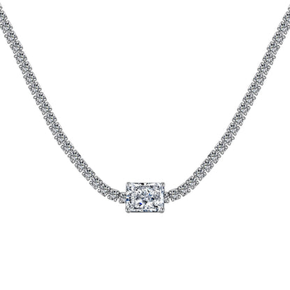 [Perla Lux]2.0 carat Ornate Emerald Cut Necklace