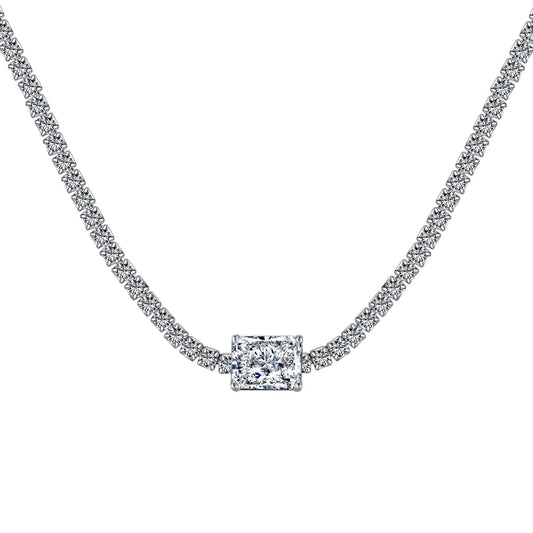 [Perla Lux]2.0 carat Ornate Emerald Cut Necklace