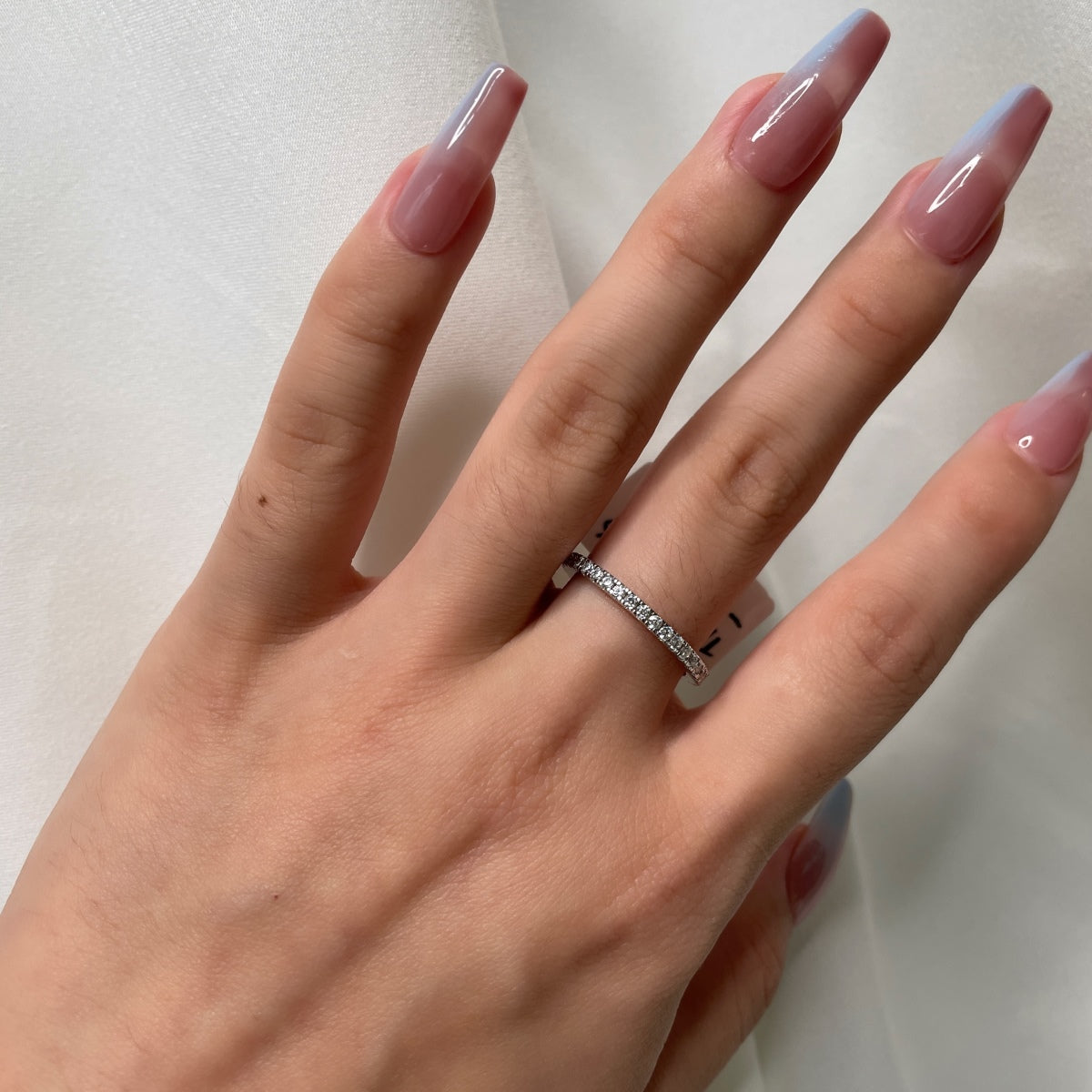 [Perla Lux]Delicate Sparkling Round Cut Daily Ring