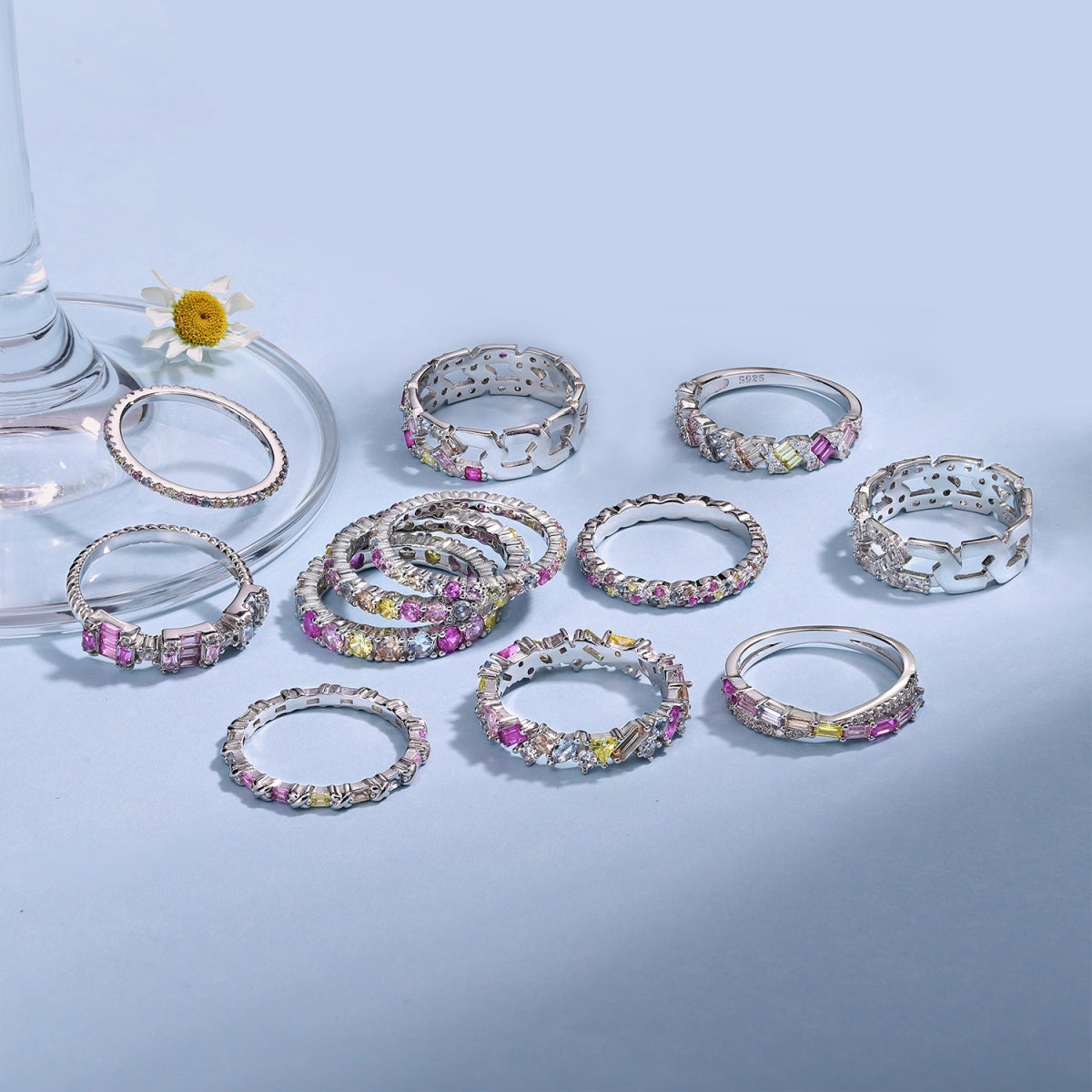 [Perla Lux]Radiant Sparkling Round Cut Daily Ring
