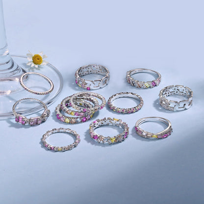 [Perla Lux]Radiant Sparkling Round Cut Daily Ring