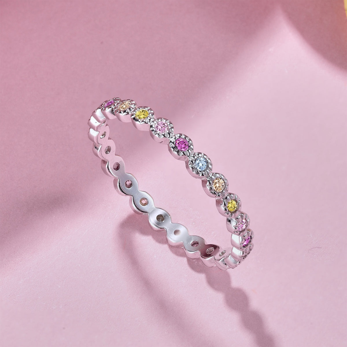 [Perla Lux]Radiant Sparkling Round Cut Daily Ring