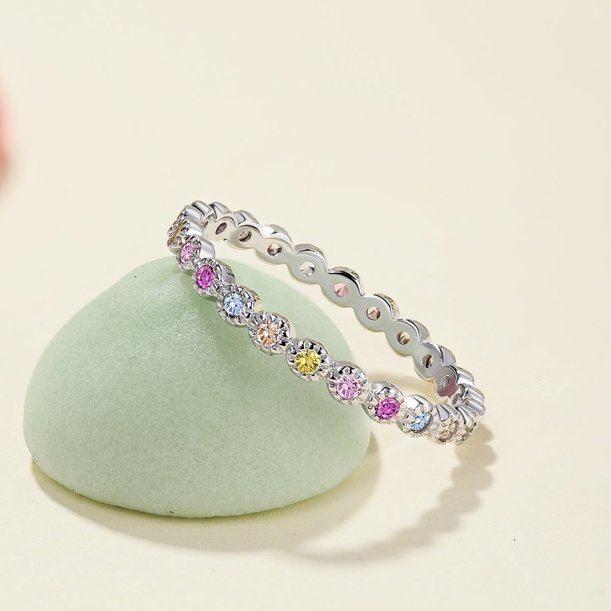 [Perla Lux]Radiant Sparkling Round Cut Daily Ring
