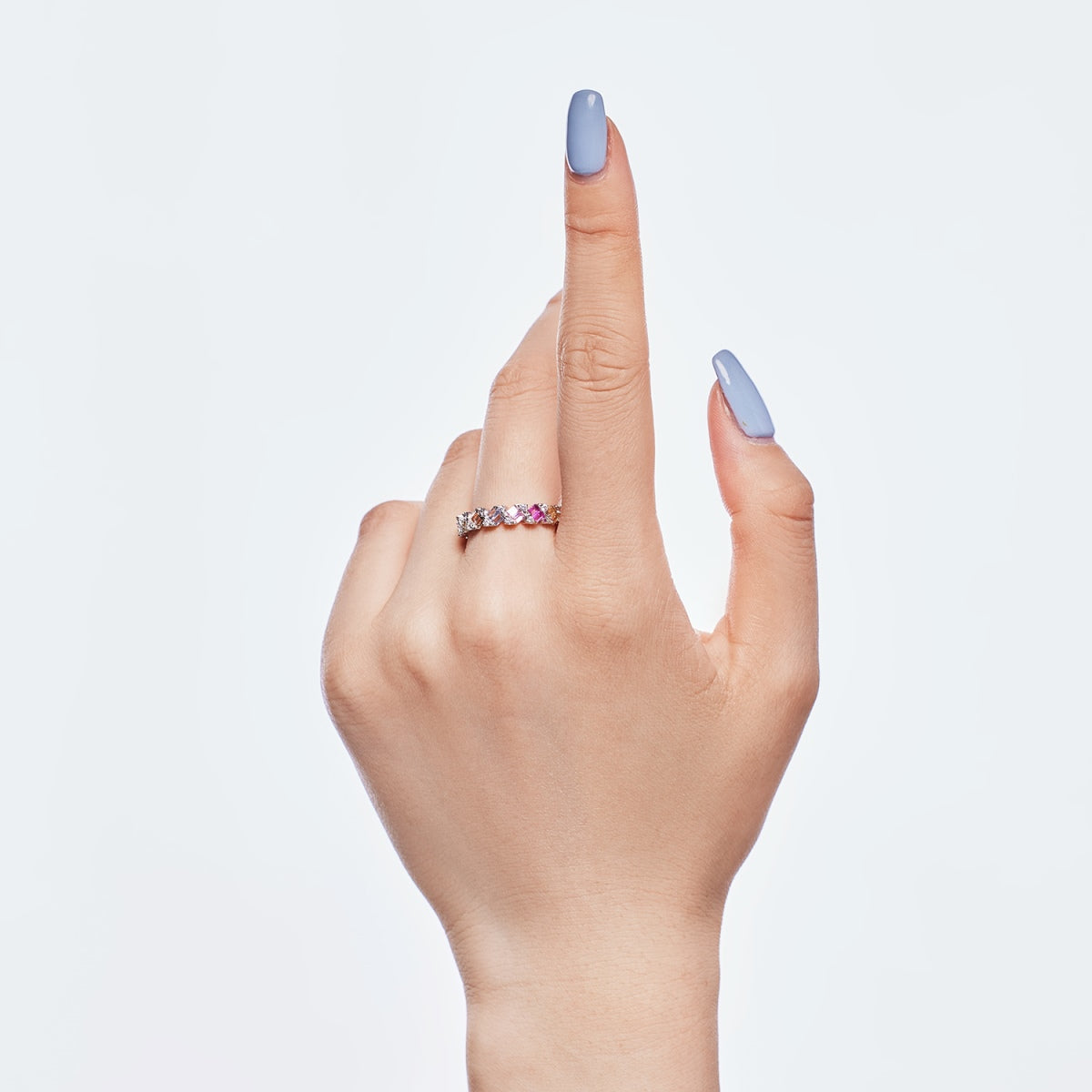 [Perla Lux]Delicate Vibrant Emerald Cut Daily Ring
