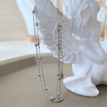 [Perla Lux]Dainty Double Layer Love Heart Bracelet