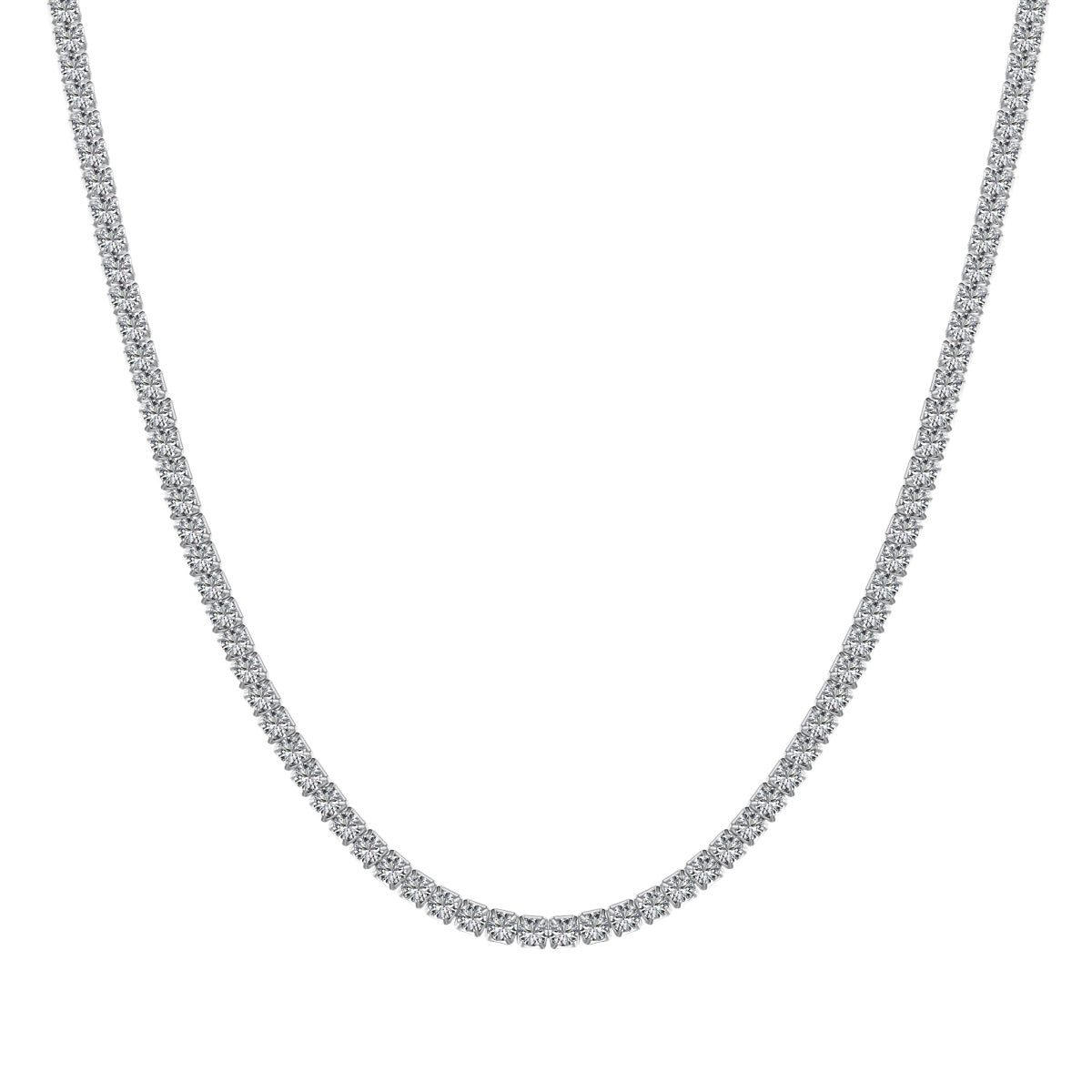 [Perla Lux]Delicate Round Shape Tennis Necklace
