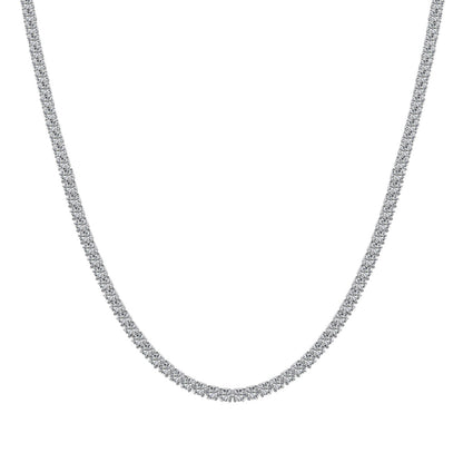 [Perla Lux]Delicate Round Shape Tennis Necklace