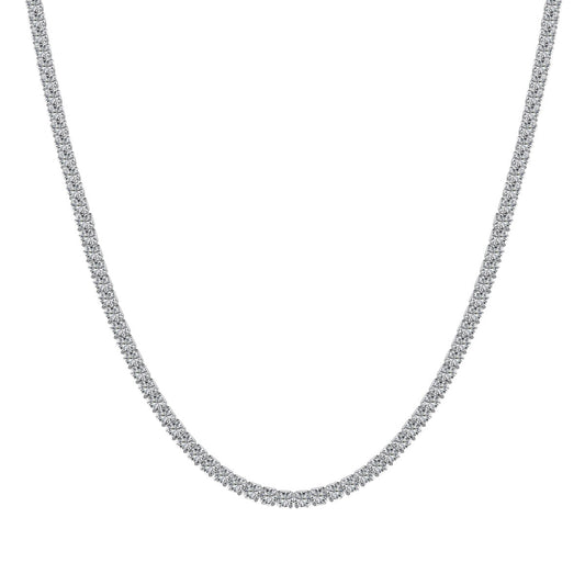 [Perla Lux]Delicate Round Shape Tennis Necklace