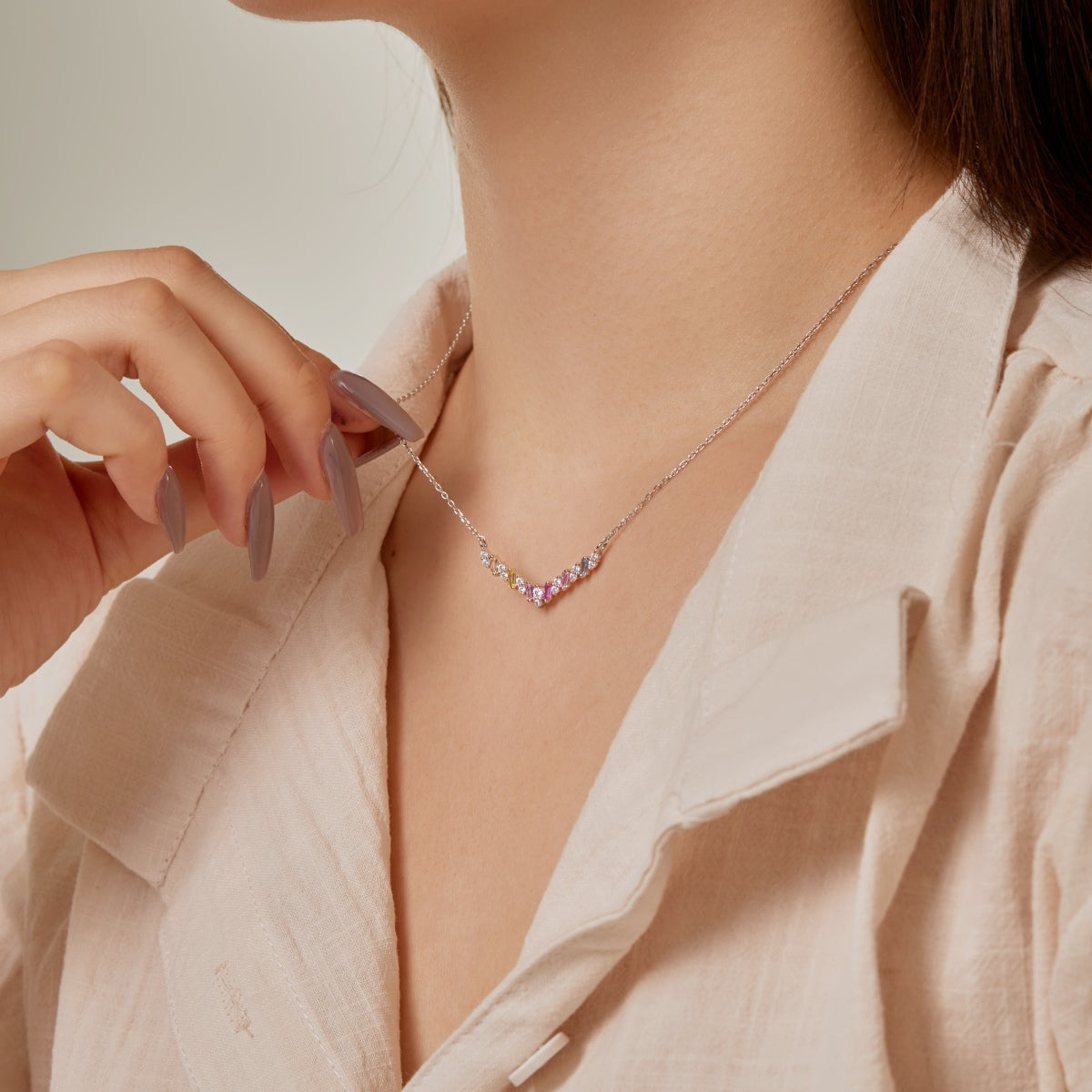 [Perla Lux]Dazzling Rainbow Necklace
