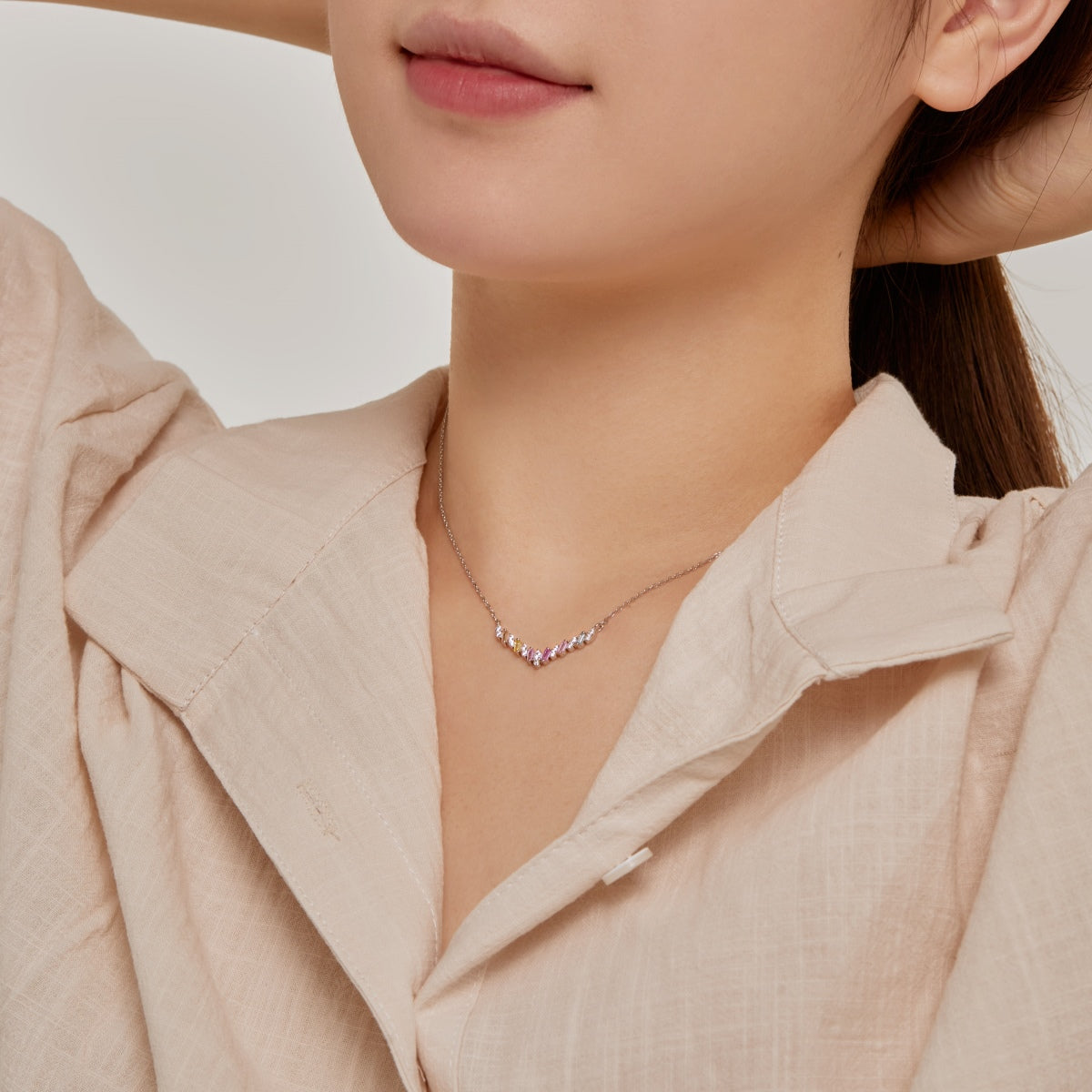 [Perla Lux]Dazzling Rainbow Necklace