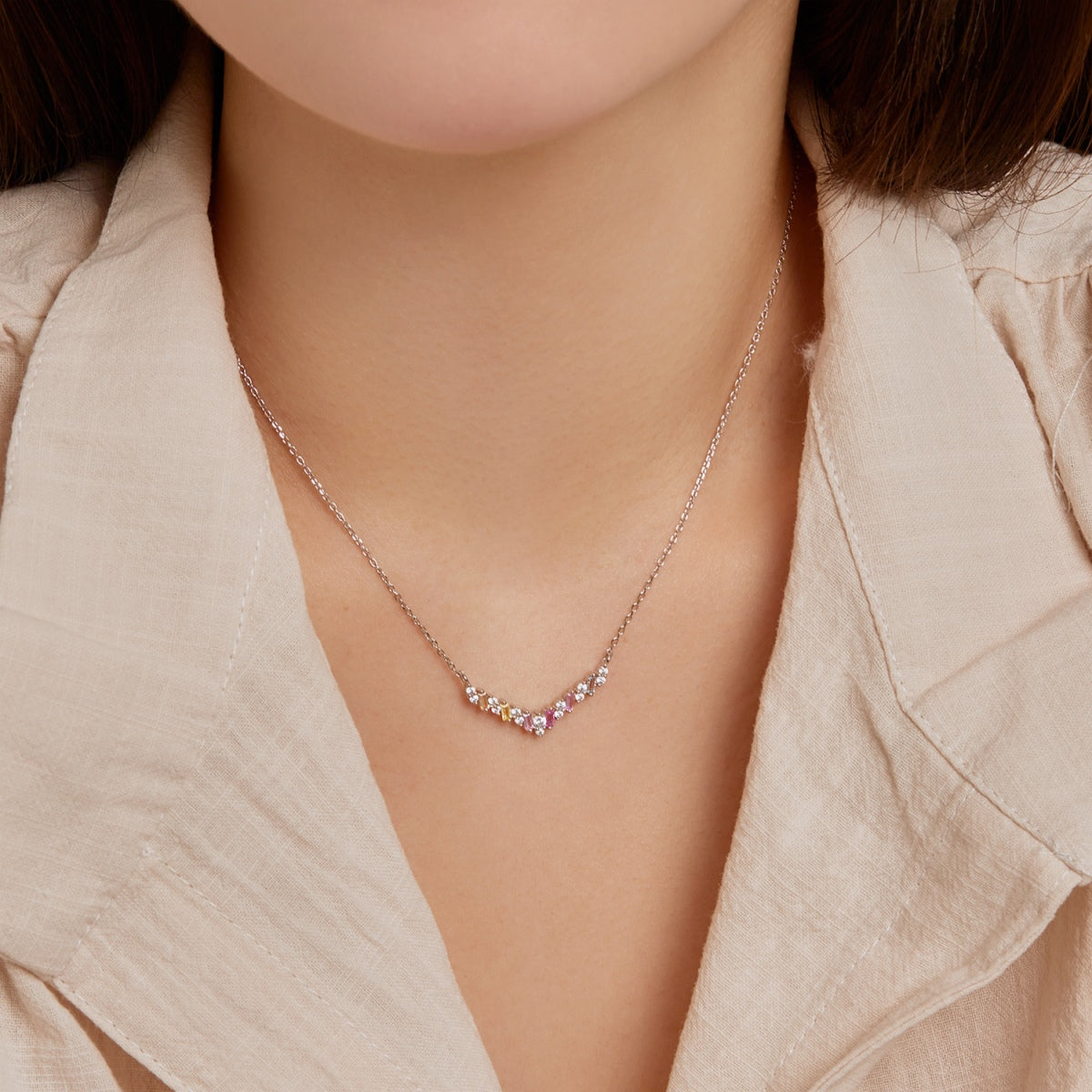 [Perla Lux]Dazzling Rainbow Necklace