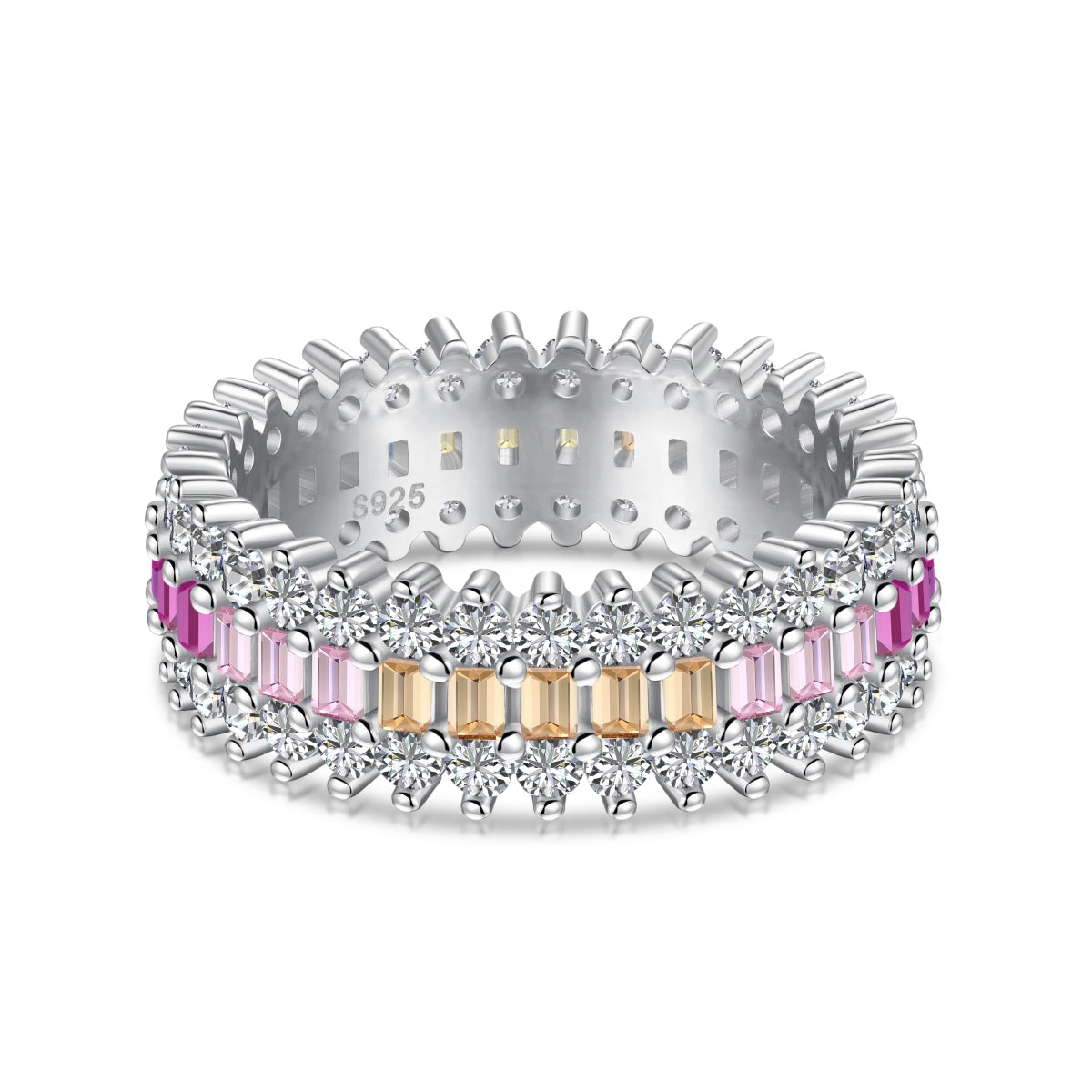 [Perla Lux]Ornate Colorful Radiant Cut Daily Ring