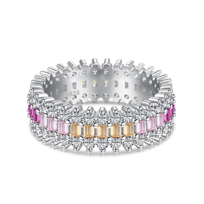 [Perla Lux]Ornate Colorful Radiant Cut Daily Ring