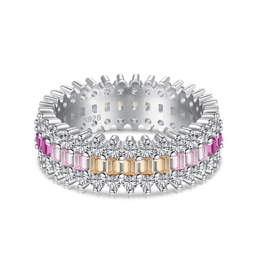 [Perla Lux]Ornate Colorful Radiant Cut Daily Ring