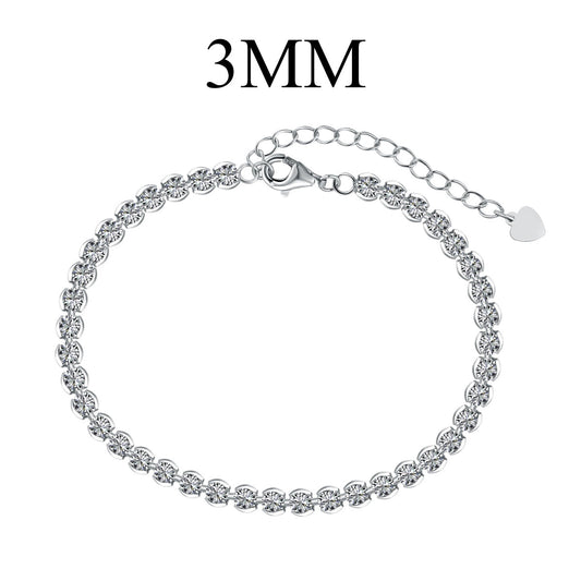 [Perla Lux]Ornate  Sparkling Round Cut Daily Bracelet