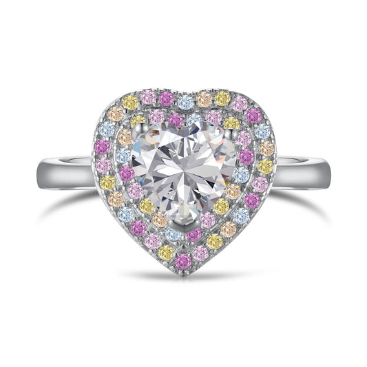 [Perla Lux]Delicate Ebullient Heart Shape Wedding Ring