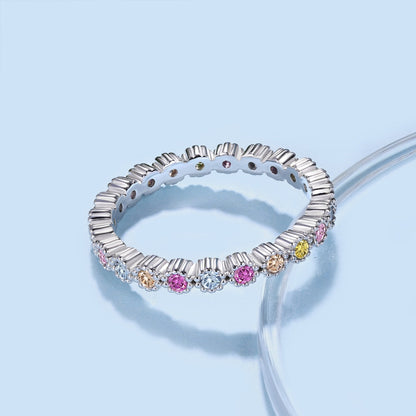 [Perla Lux]Unique Scintillating Round Cut Daily Ring
