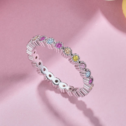 [Perla Lux]Unique Scintillating Round Cut Daily Ring