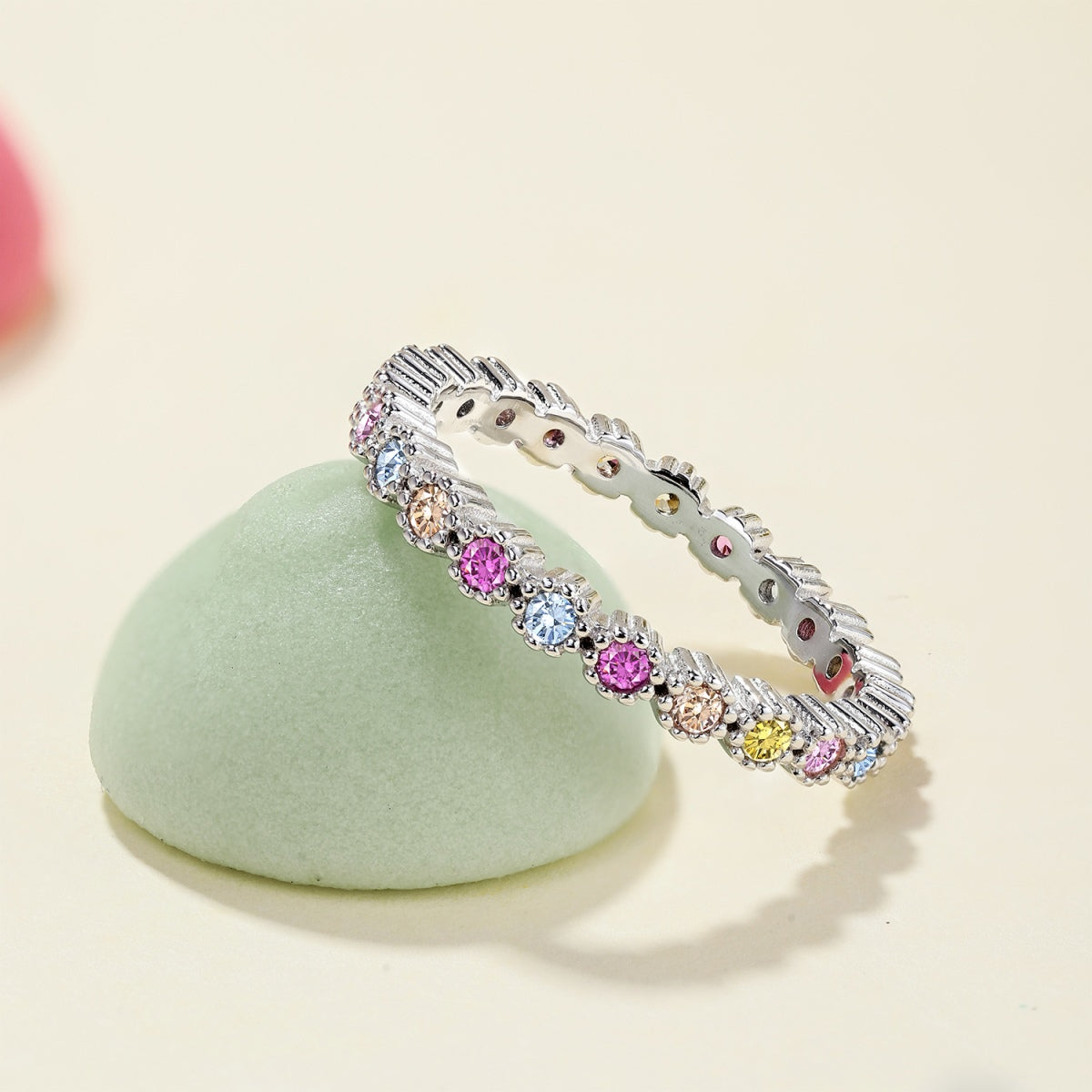 [Perla Lux]Unique Scintillating Round Cut Daily Ring