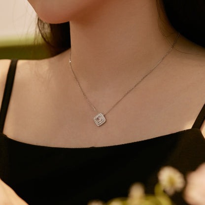 [Perla Lux]Sparkling Asscher Cut Necklace