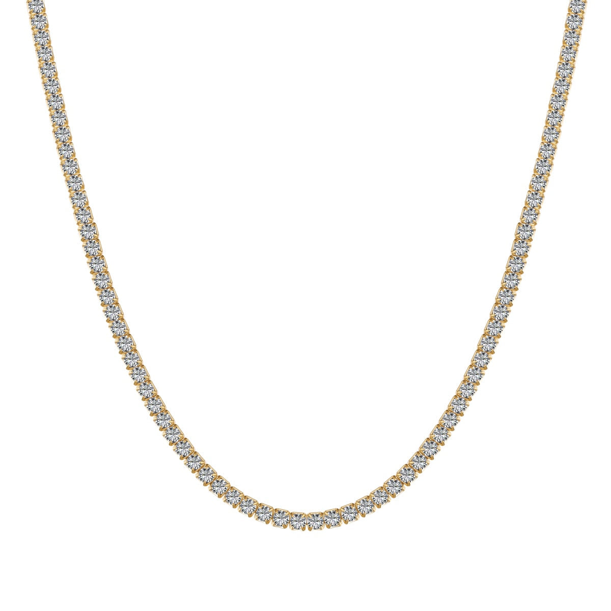 [Perla Lux]Delicate Round Shape Tennis Necklace