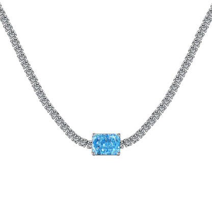 [Perla Lux]2.0 carat Ornate Emerald Cut Necklace