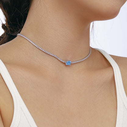 [Perla Lux]2.0 carat Ornate Emerald Cut Necklace