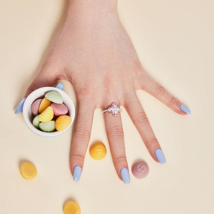 [Perla Lux]Luxurious Colorful Flower Shape Banquet Ring