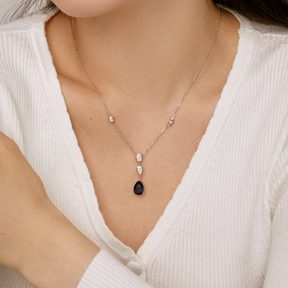 [Perla Lux]Dazzling Pear Cut Necklace
