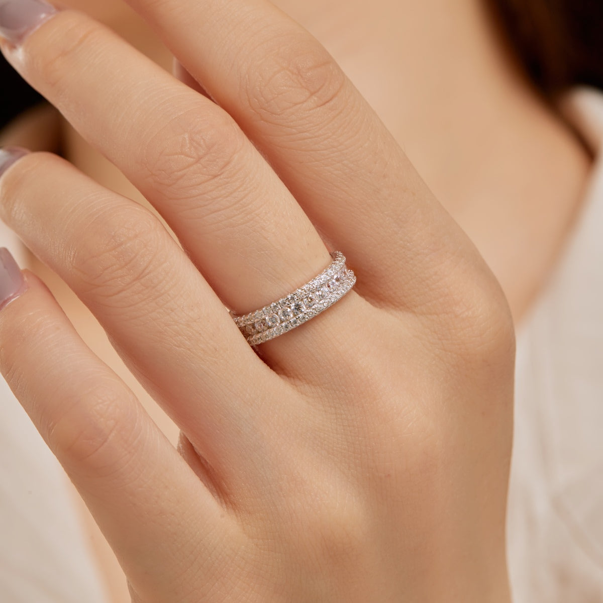 [Perla Lux]Delicate Colorful Round Cut Daily Ring