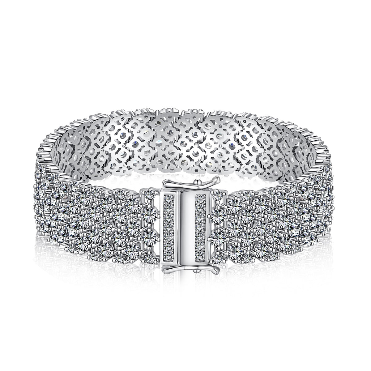 [Perla Lux]Ornate Elegant Round Cut Party Bracelet