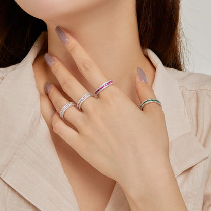 [Perla Lux]Delicate Colorful Round Cut Daily Ring