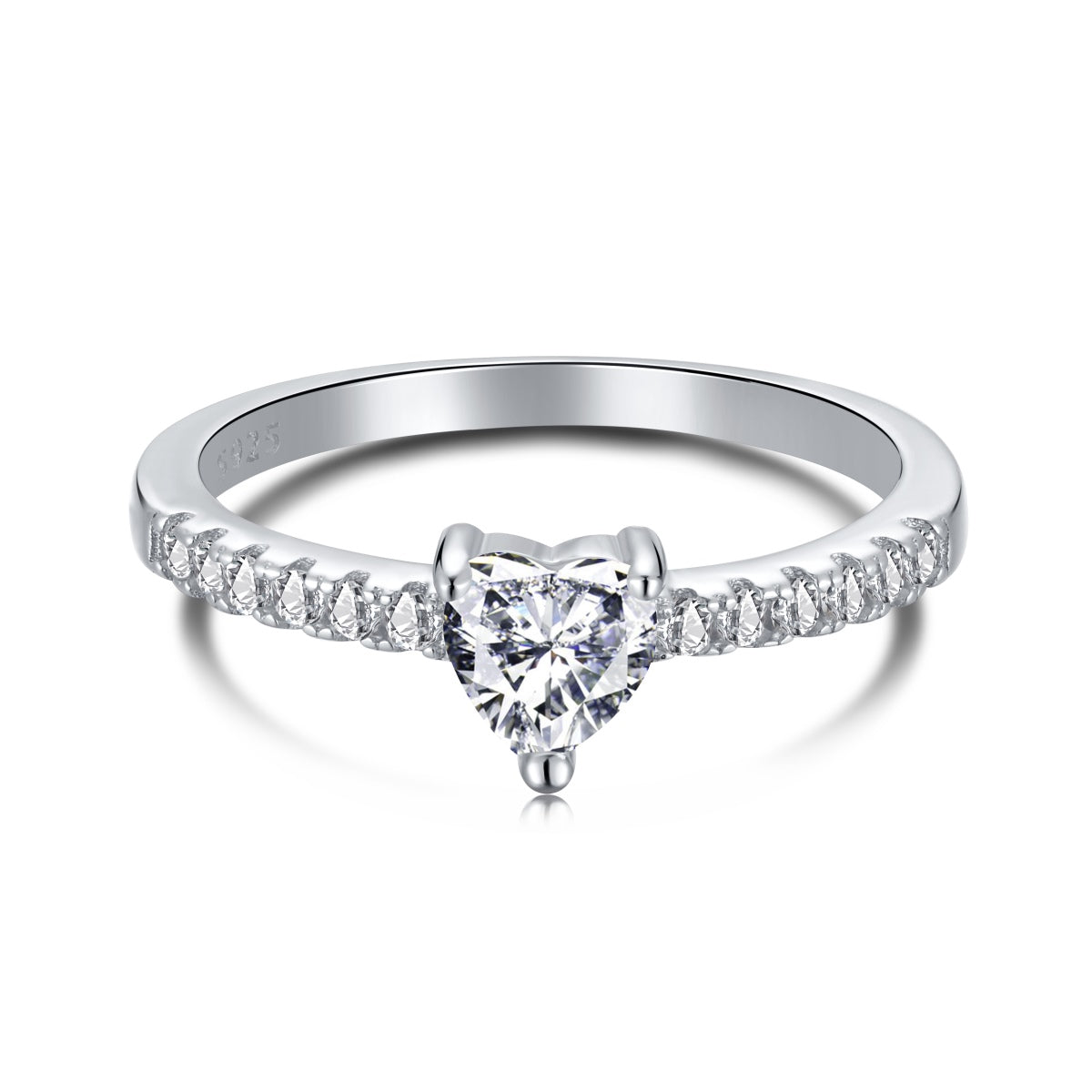 [Perla Lux]0.5 Carat CaratEternity Charming Heart Shape Lover Ring