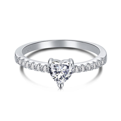 [Perla Lux]0.5 Carat CaratEternity Charming Heart Shape Lover Ring