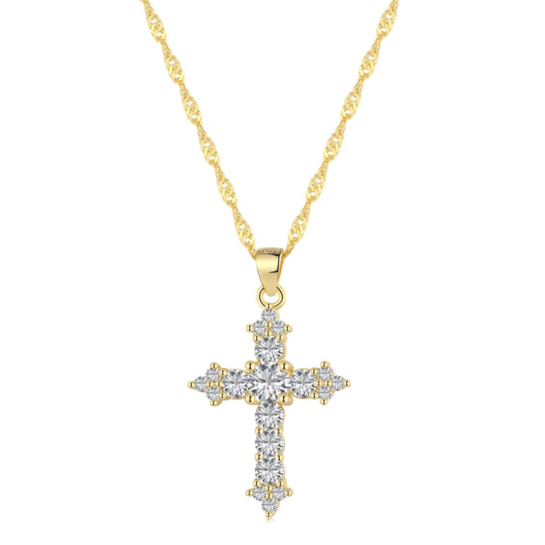 [Perla Lux]Delicate Cross Shape Necklace